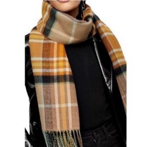 TOPSHOP Lightweight Long Plaid Scarf with Tassels100% Acrylic